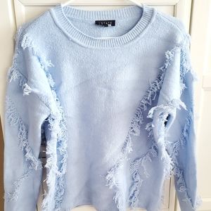 Brand new blue fringe sweater